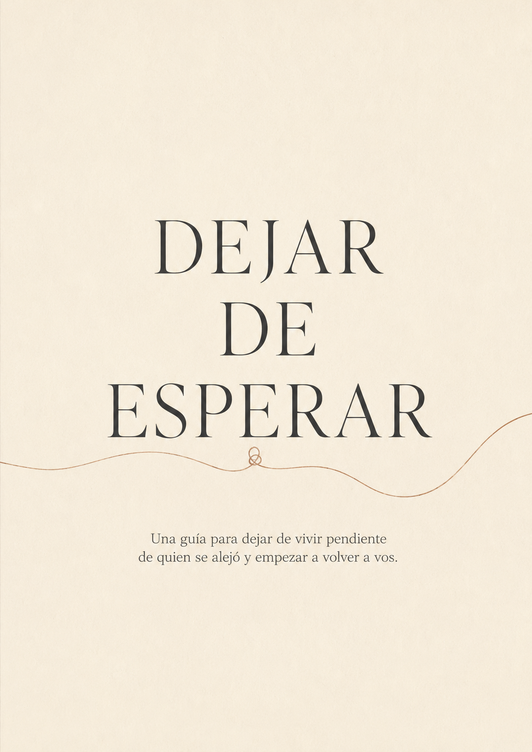 Portada del libro Dejar de esperar